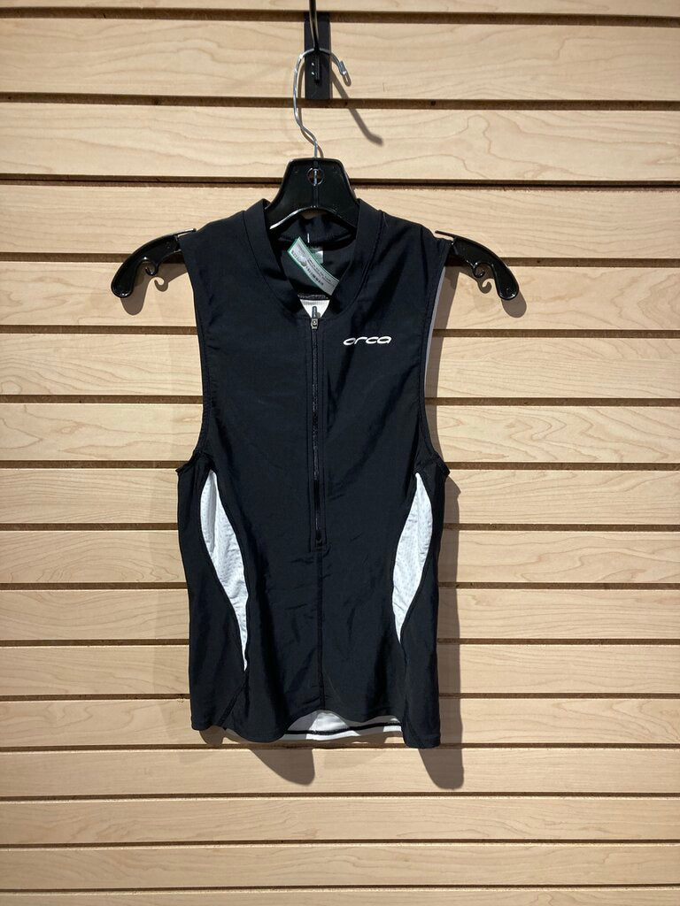 ORCA 1/2 Zip Tank, Black/White, Women's M