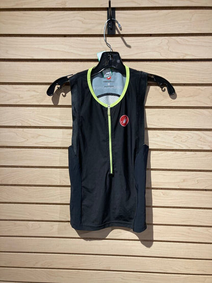 Casttelli 1/2 Zip Tank, Black/Yellow, Women's M
