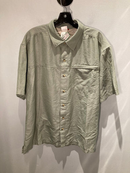 The North Face SS Button Up, Green Grid, Men's L