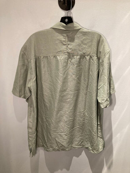 The North Face SS Button Up, Green Grid, Men's L
