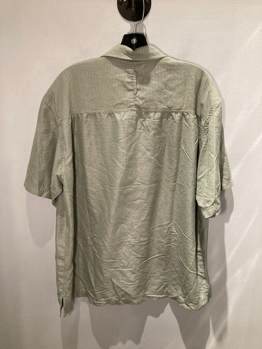 The North Face SS Button Up, Green Grid, Men's L
