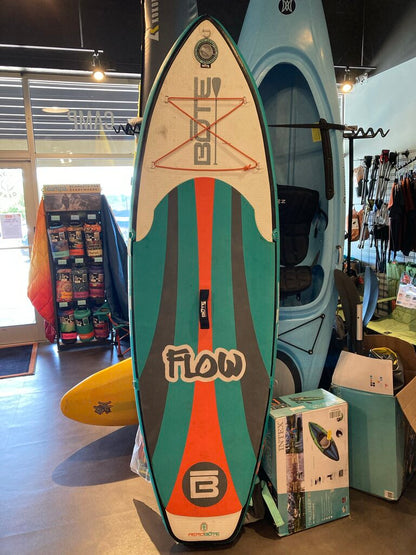 Bote Flow Inflatable SUP w/ Paddle/Pump, Blue/Orange, 7.5ft