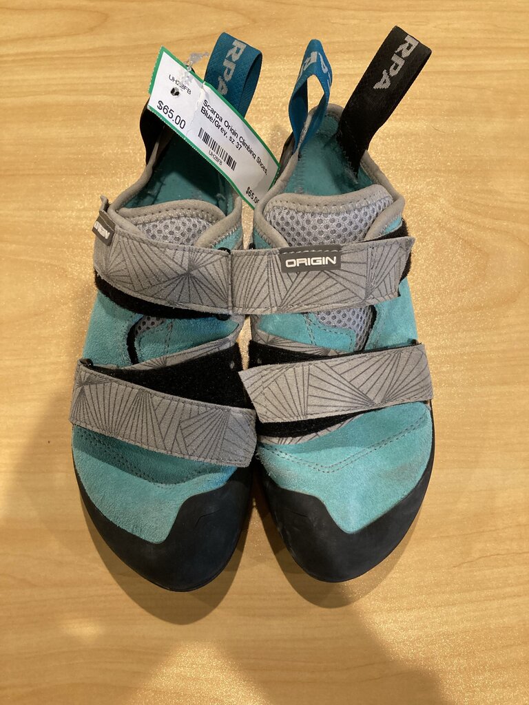 Scarpa Origin Climbing Shoes, Blue/Grey, sz 37