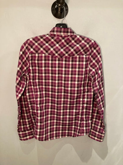 The North Face LS ButtonUp, Purple/White, Women's XS