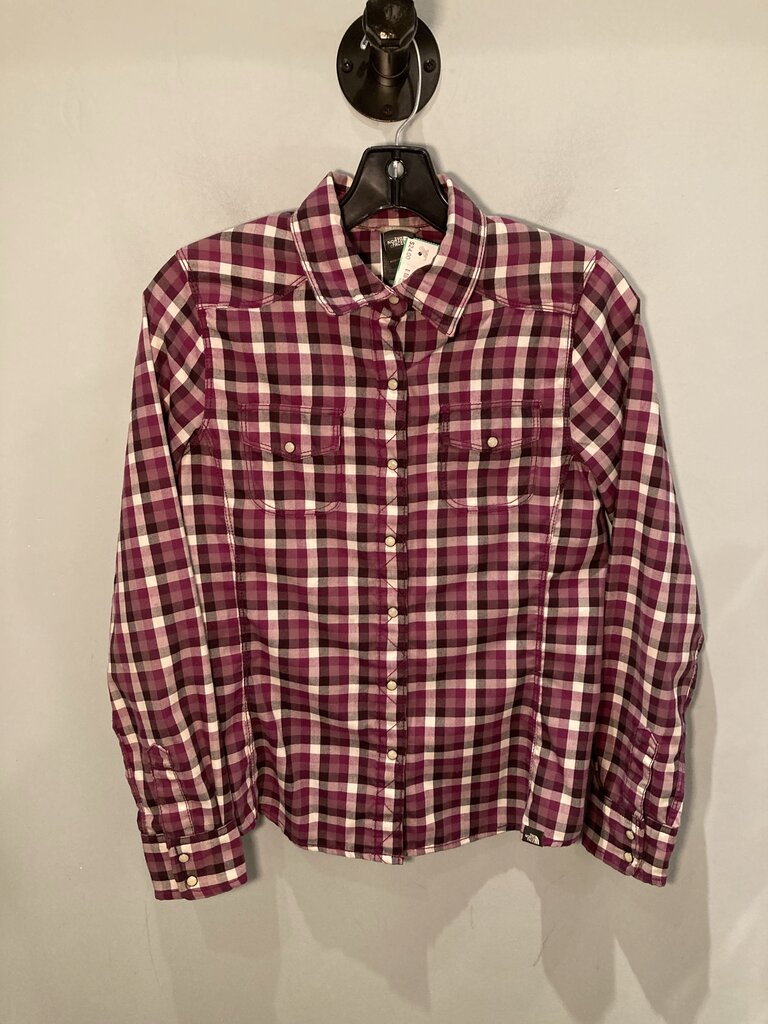 The North Face LS ButtonUp, Purple/White, Women's XS