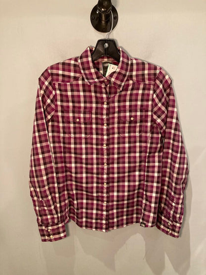 The North Face LS ButtonUp, Purple/White, Women's XS