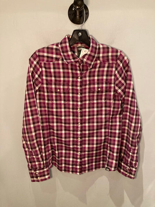 The North Face LS ButtonUp, Purple/White, Women's XS