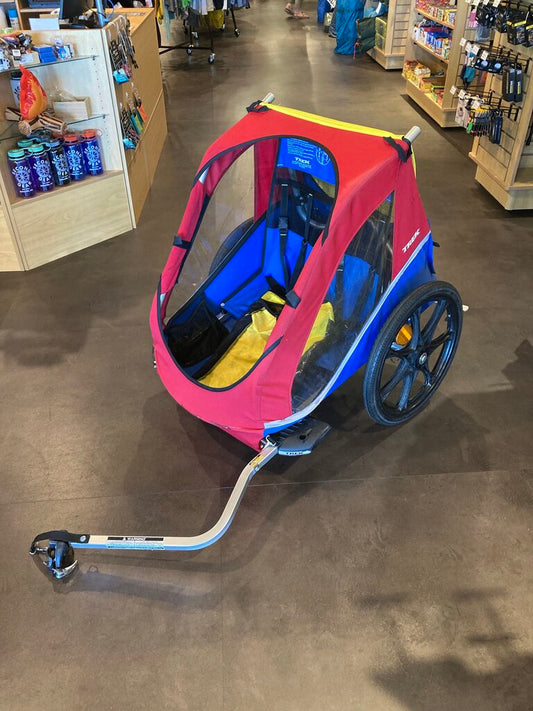 Trek Bike Trailer, Red/Blue/Yellow, Double