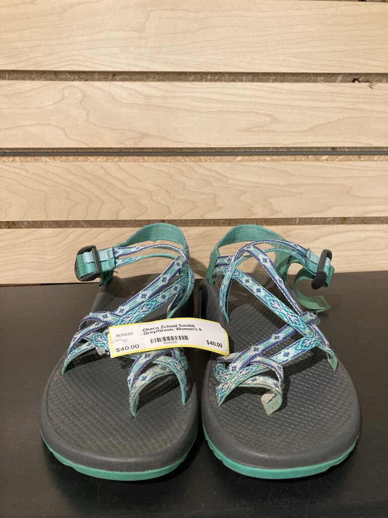 Chaco Zcloud Sandal, Grey/Green, Women's 8