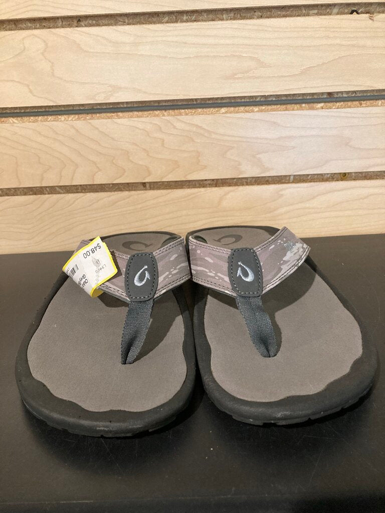 Olukai Ohana Flip Flop, Grey/Black, Men's 9