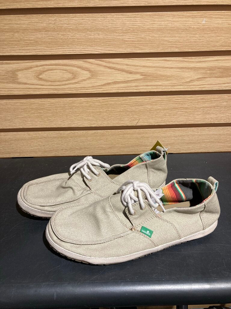 Sanuk Canvas Tie Shoe, Natura;, Women's 9?