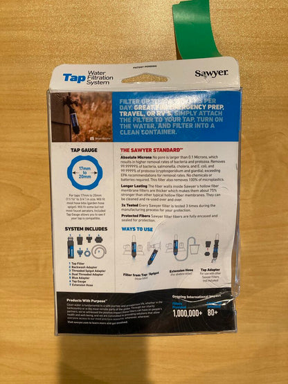 (NEW) Sawyer Tap Filtration System, In Packaging