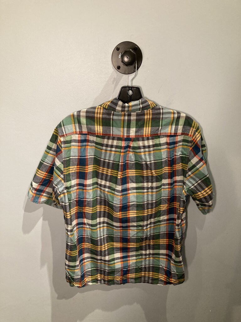 Wooolrich SS Button Up, Green/Mustard Plaid, Men's M