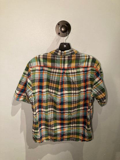 Wooolrich SS Button Up, Green/Mustard Plaid, Men's M