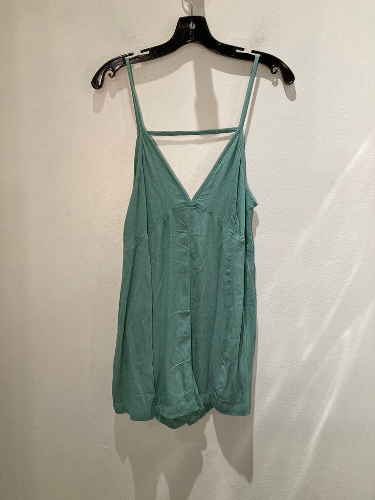 Prana Fernie V-Neck Romper, Jade, Women's S (SAMPLE)