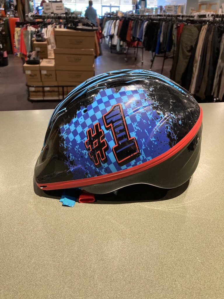 Kid's Bike Helmet, Blue/Black/Red, OS