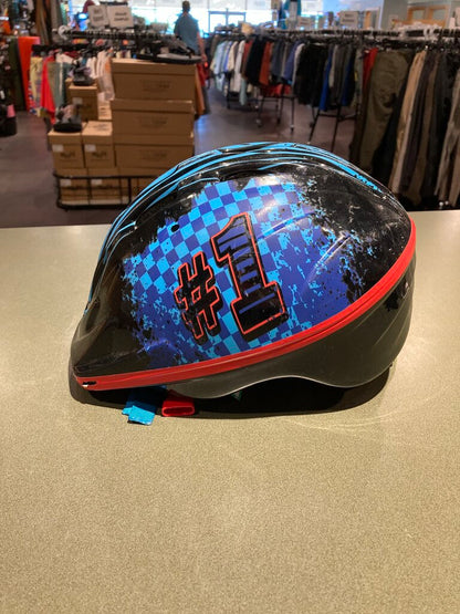 Kid's Bike Helmet, Blue/Black/Red, OS