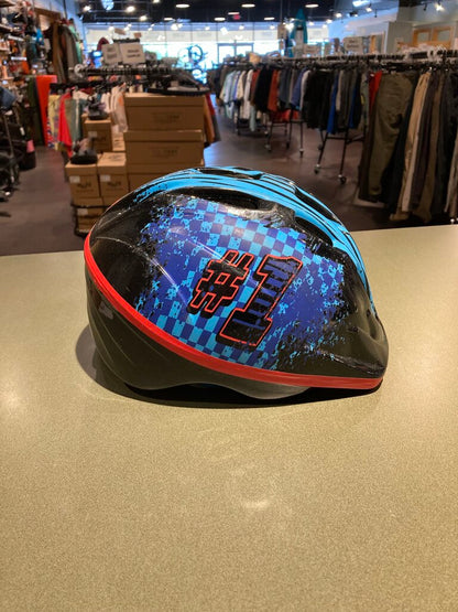 Kid's Bike Helmet, Blue/Black/Red, OS