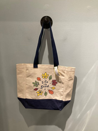 Life Is Good Canvas Tote, Logo/Leaves
