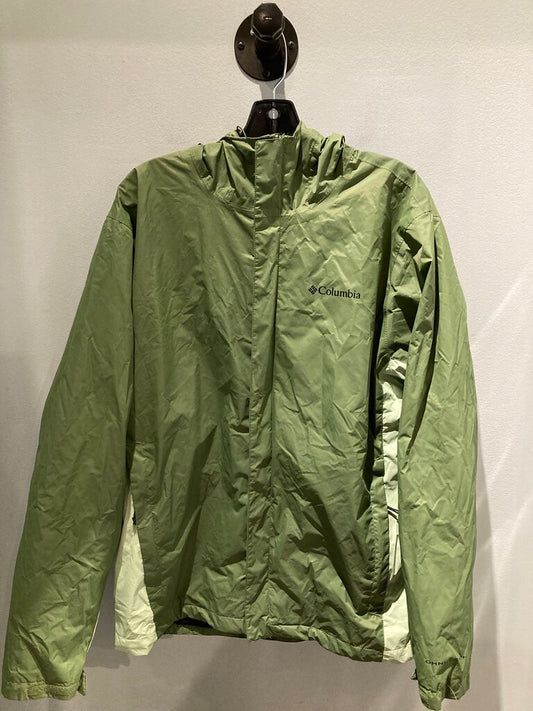 Columbia Hooded Rain Jacket, Green, Men's L
