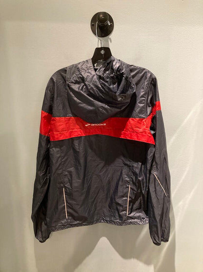 Brooks Hooded Wind Jacket, Navy/Red, Women's M