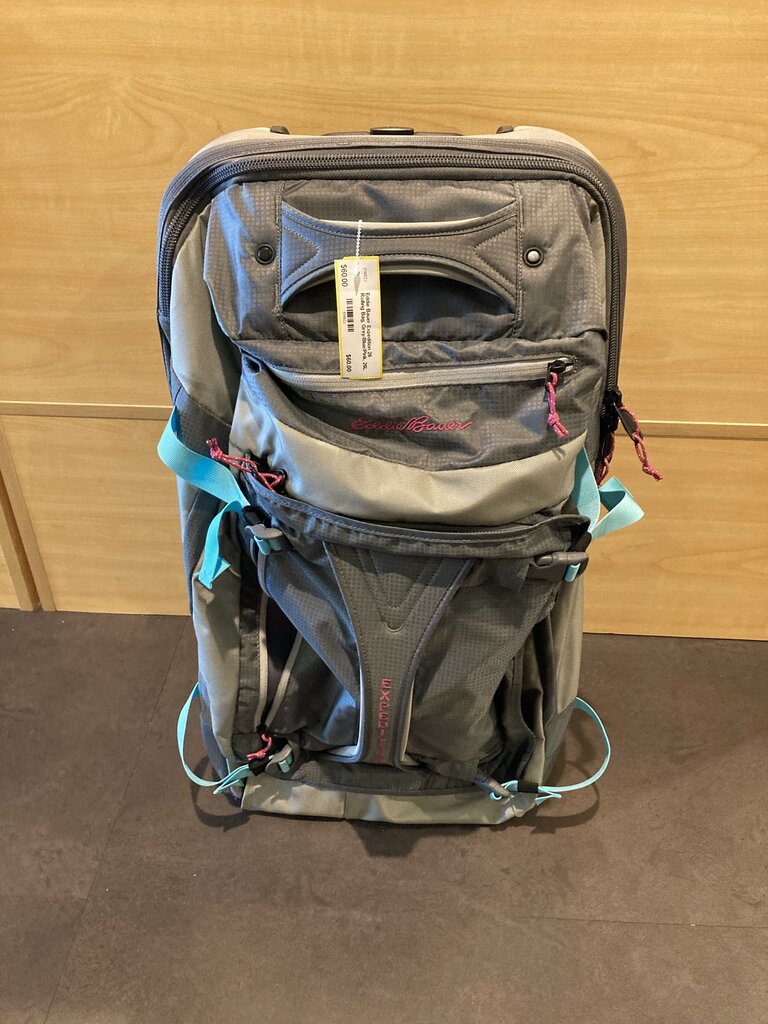 Eddie Bauer Expedition 26 Rolling Bag, Grey/Blue/Pink, 26L