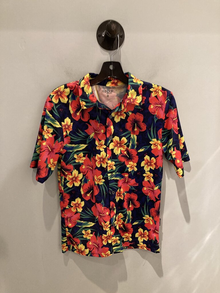 Handup SS Button Up, Pink Hawaiian, Men's XS