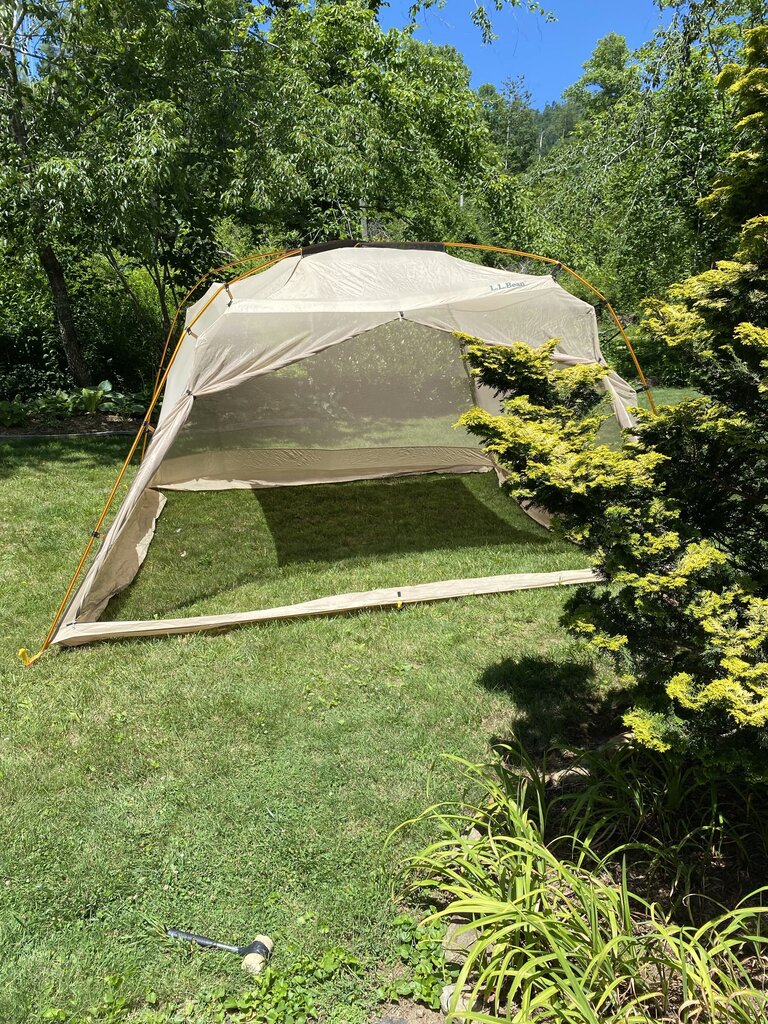 LL Bean Screen House, Tan/Orange/Purple, 13'x13'