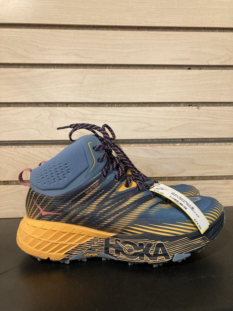 Hoka Speedgoat 2, Blue/Yellow, Women's 8.5