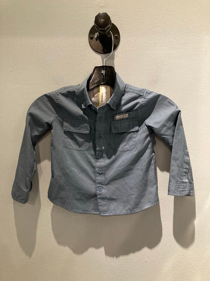 Ocean Coast LS ButtonUp, Slate, Kid's 3T