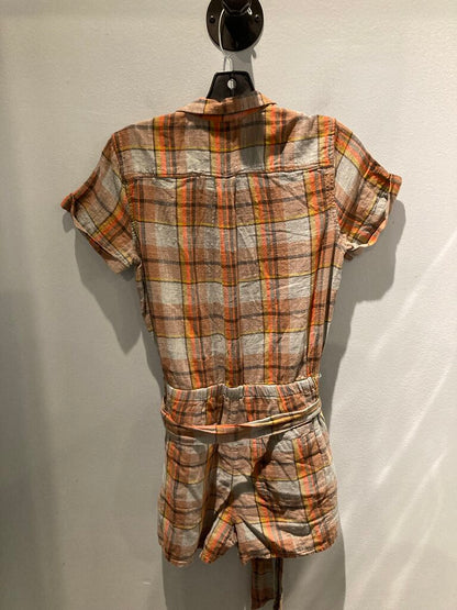 Toad & Co Button Up Romper, Blue/Brown/Pink, Women's S