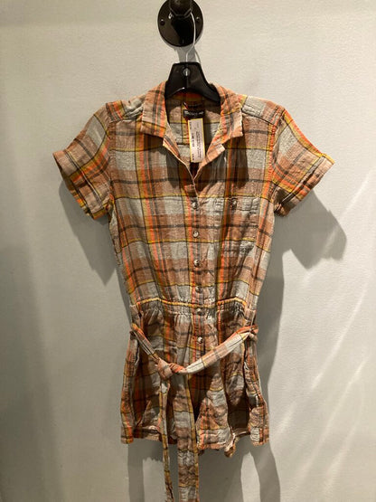 Toad & Co Button Up Romper, Blue/Brown/Pink, Women's S