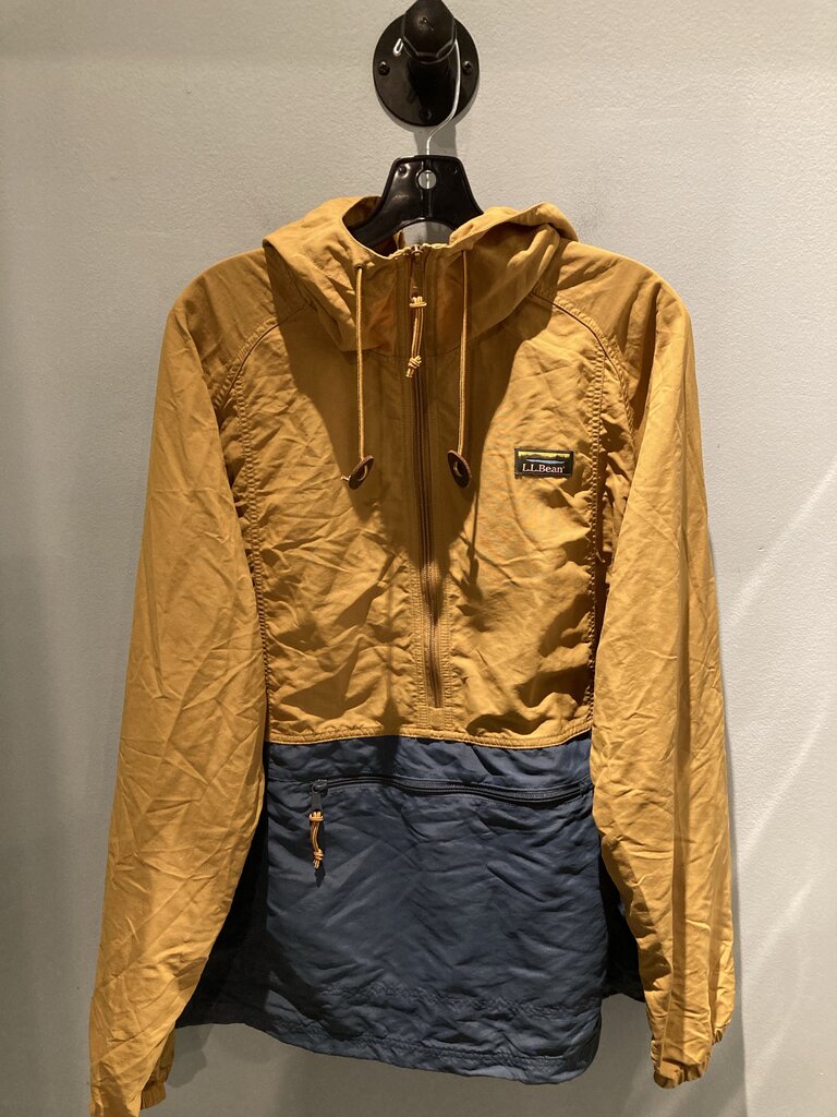 LL Bean Rain Anorak, Gold/Blue, Men's XL
