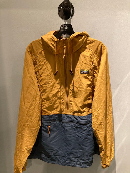 LL Bean Rain Anorak, Gold/Blue, Men's XL