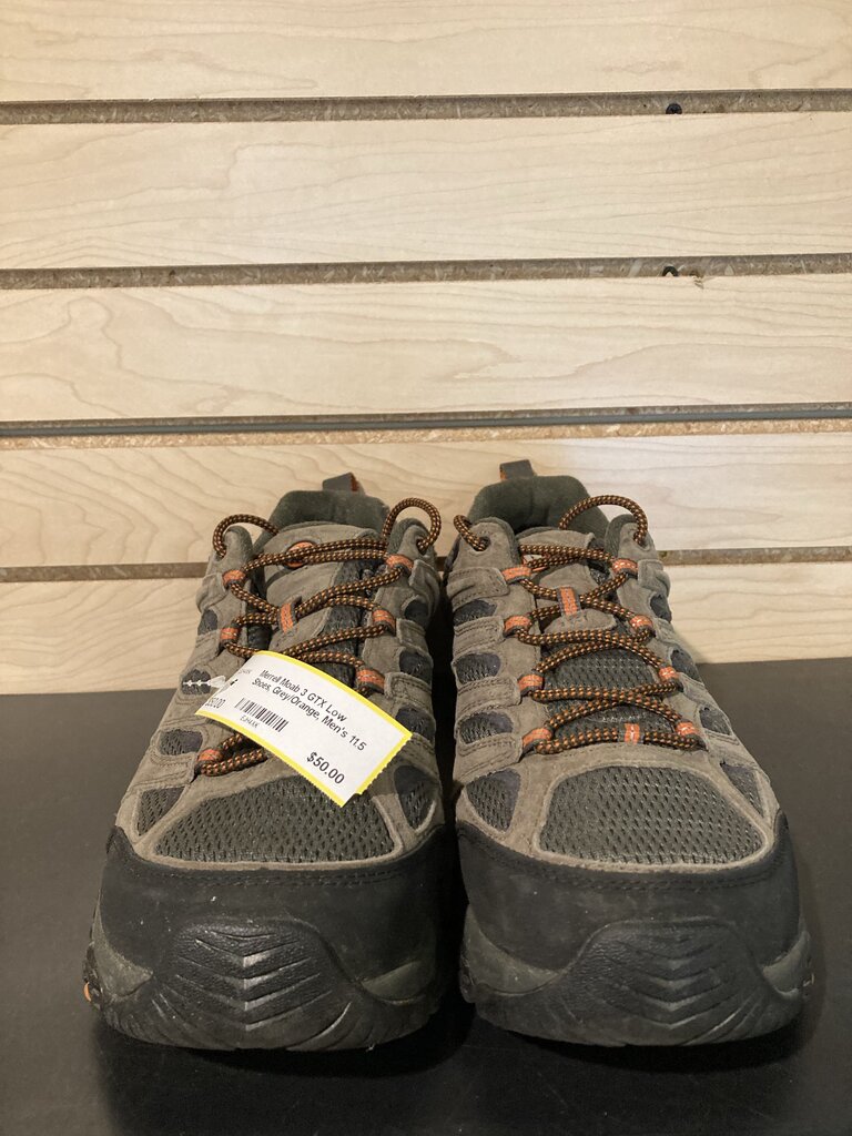 Merrell Moab 3 GTX Low Shoes, Grey/Orange, Men's 11.5