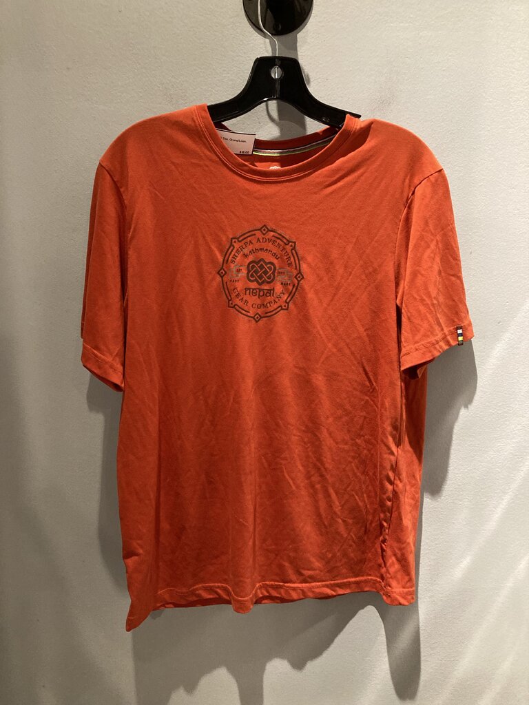 Sherpa SS Tee, Orang/Logo, Men's L