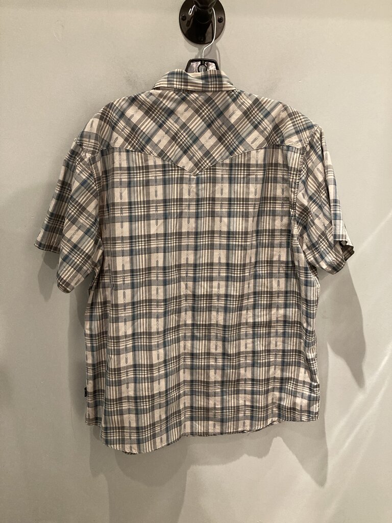 Howler Bros SS Snap Up, Blue Plaid, Men's L