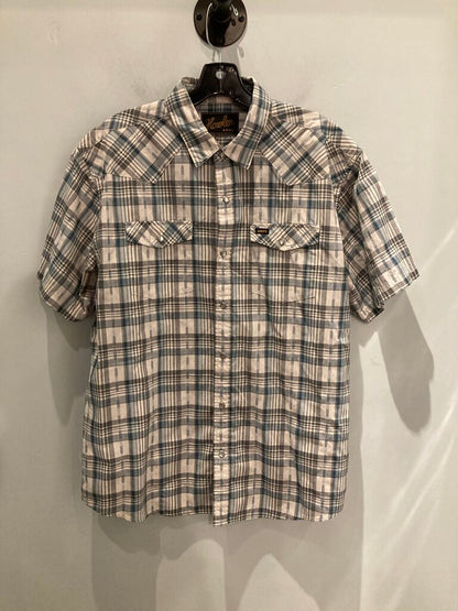 Howler Bros SS Snap Up, Blue Plaid, Men's L