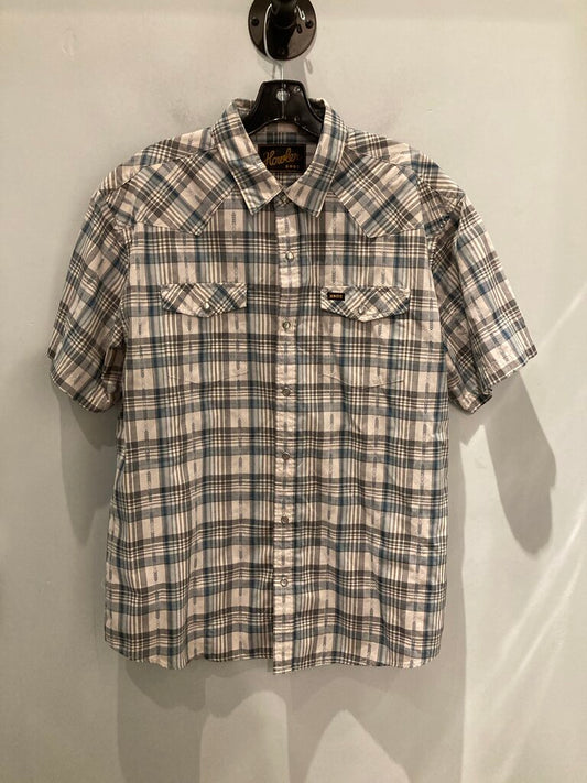 Howler Bros SS Snap Up, Blue Plaid, Men's L
