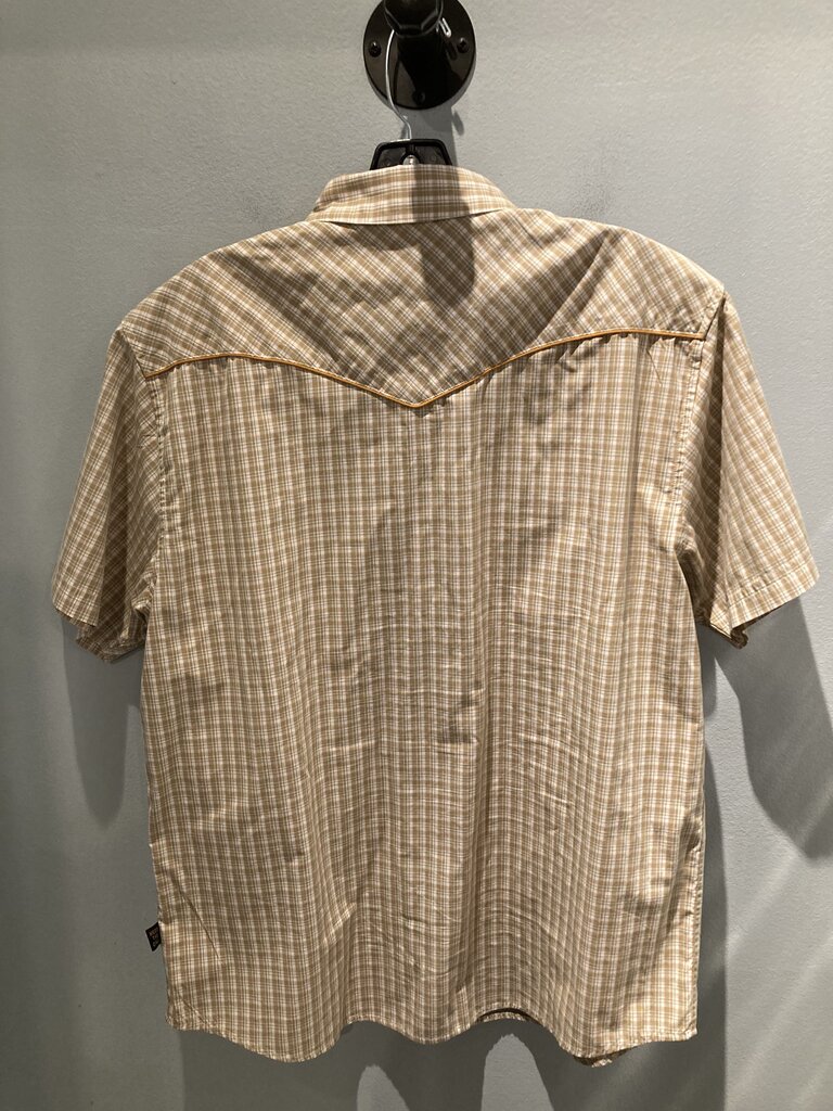 Howler Bros SS Snap Up, Khaki Plaid, Men's L