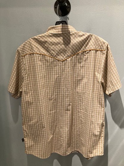 Howler Bros SS Snap Up, Khaki Plaid, Men's L