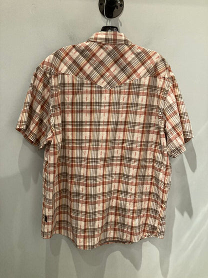 Howler Bros SS Snap Up, Red/Brown Plaid, Men's L