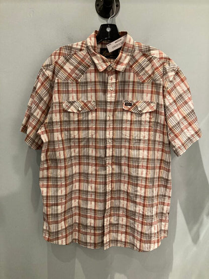 Howler Bros SS Snap Up, Red/Brown Plaid, Men's L