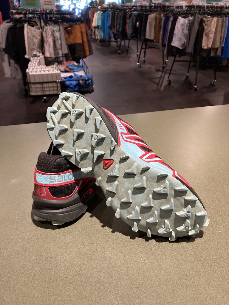 Salomon Running Sneakers, Black/Red/Blue, Women's 8.5
