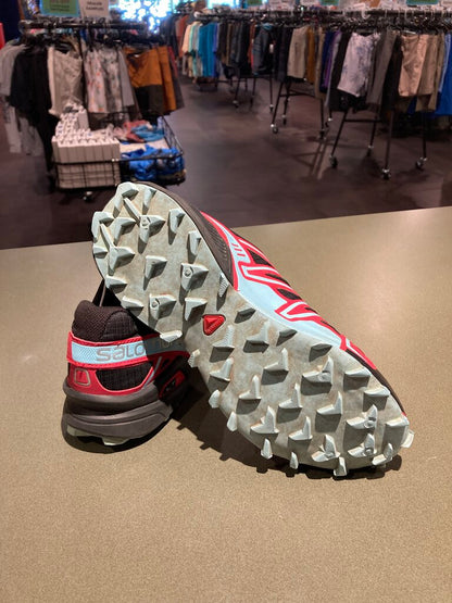 Salomon Running Sneakers, Black/Red/Blue, Women's 8.5