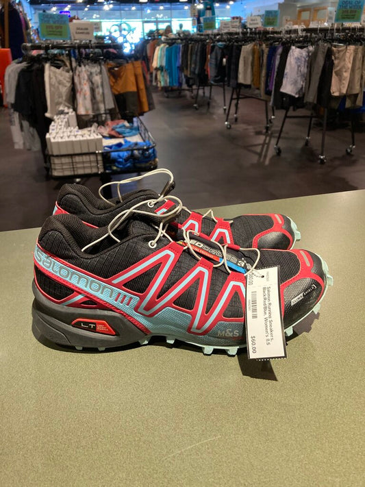 Salomon Running Sneakers, Black/Red/Blue, Women's 8.5