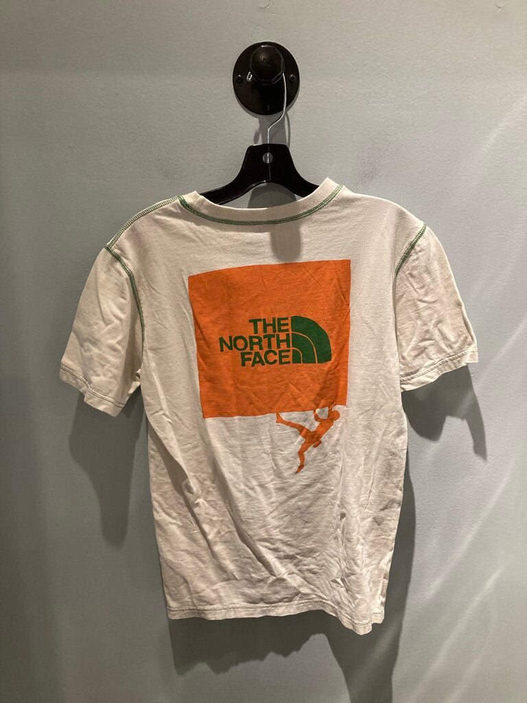 The North Face SS Top, Off White/Logo, Men's S