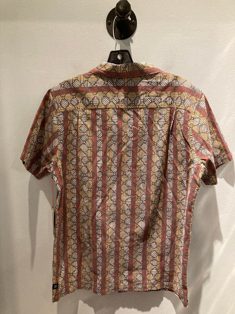 Roark SS Button Up, grey/Red/Gold, Men's M