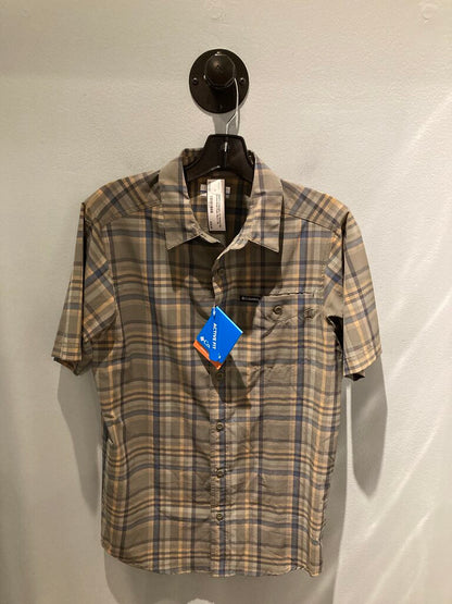(NWT) Columbia SS Button Up, Green/Gold Plaid, Men's XS