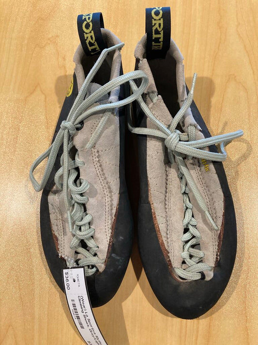 (Wear) La Sportiva Mythos Climbing Shoes, Grey/Light Blue, 37.5